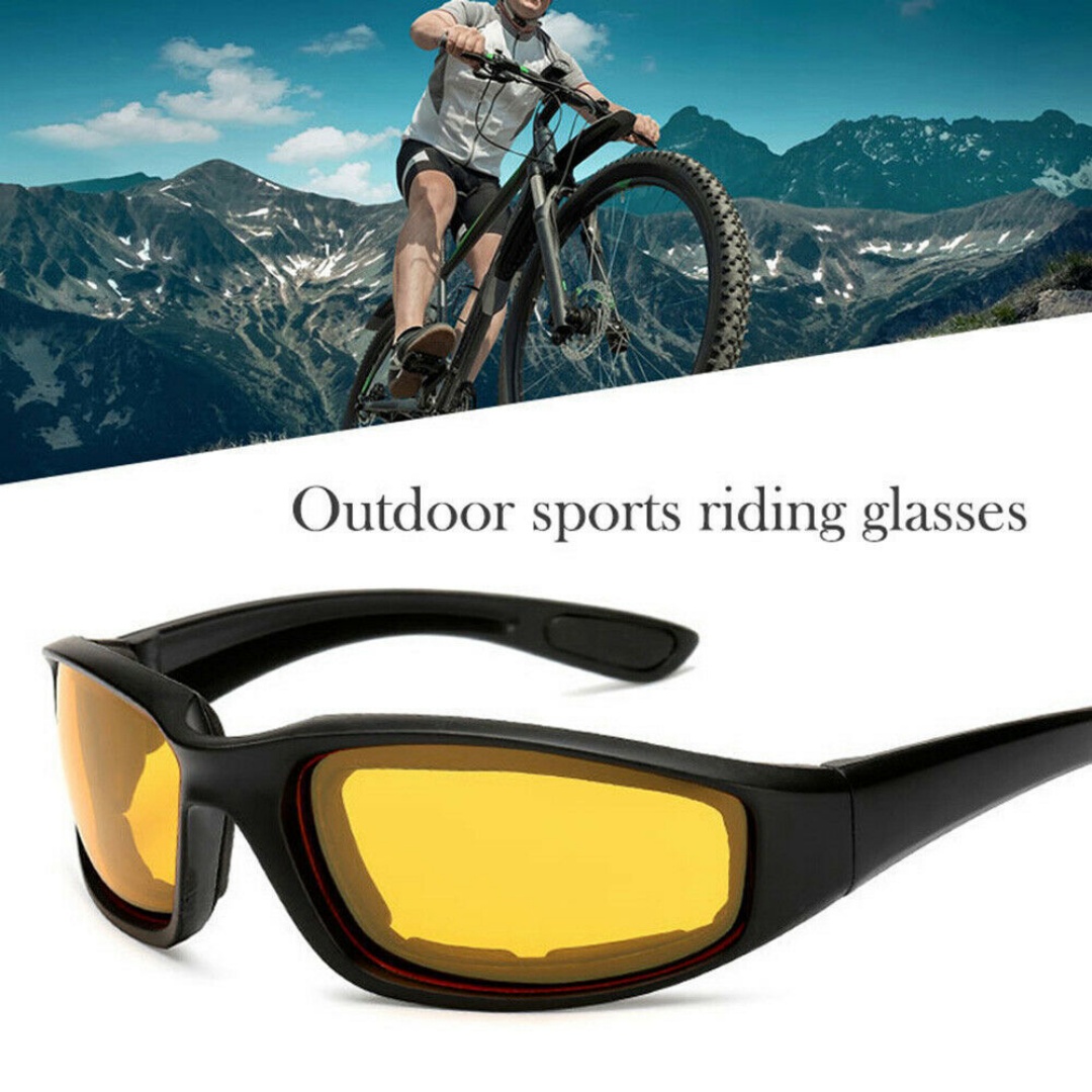 3 Pair Motorcycle Sports Biker Riding Glasses Padded Wind Resistant Sunglasses