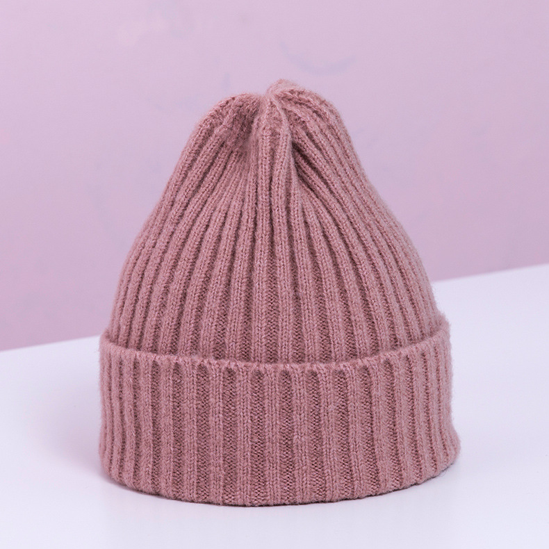 Title 4, thickened soft solid color all-match wool hat