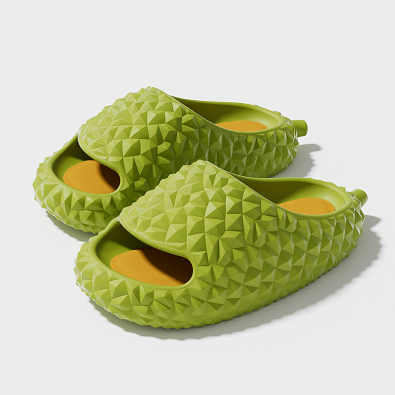Durian Slippers Unique Design Peep toe Home Shoes Cute Bathroom Slippers Green - Shop at LoveMi