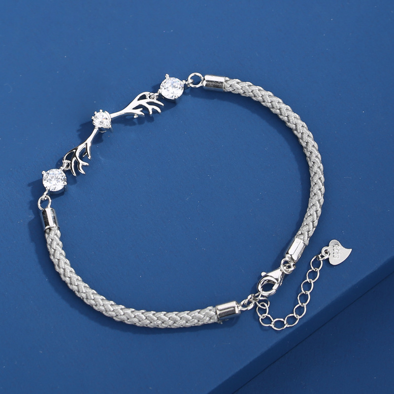 Title 5, S925 Sterling Silver Deer Has Your Lovers Bracelet