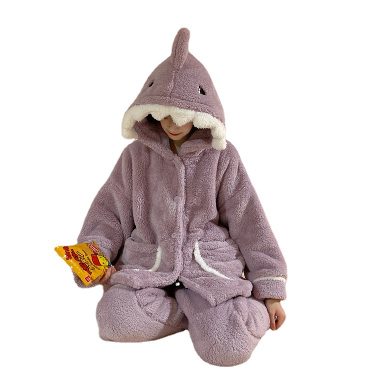 Purple Giant Shark Pajamas Snuggie