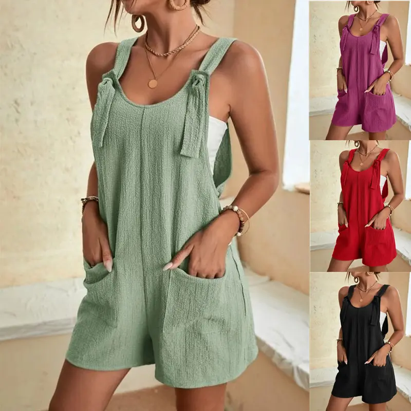 Jumpsuits Rompers for Women Summer Comfortable Casual Suspender Shorts