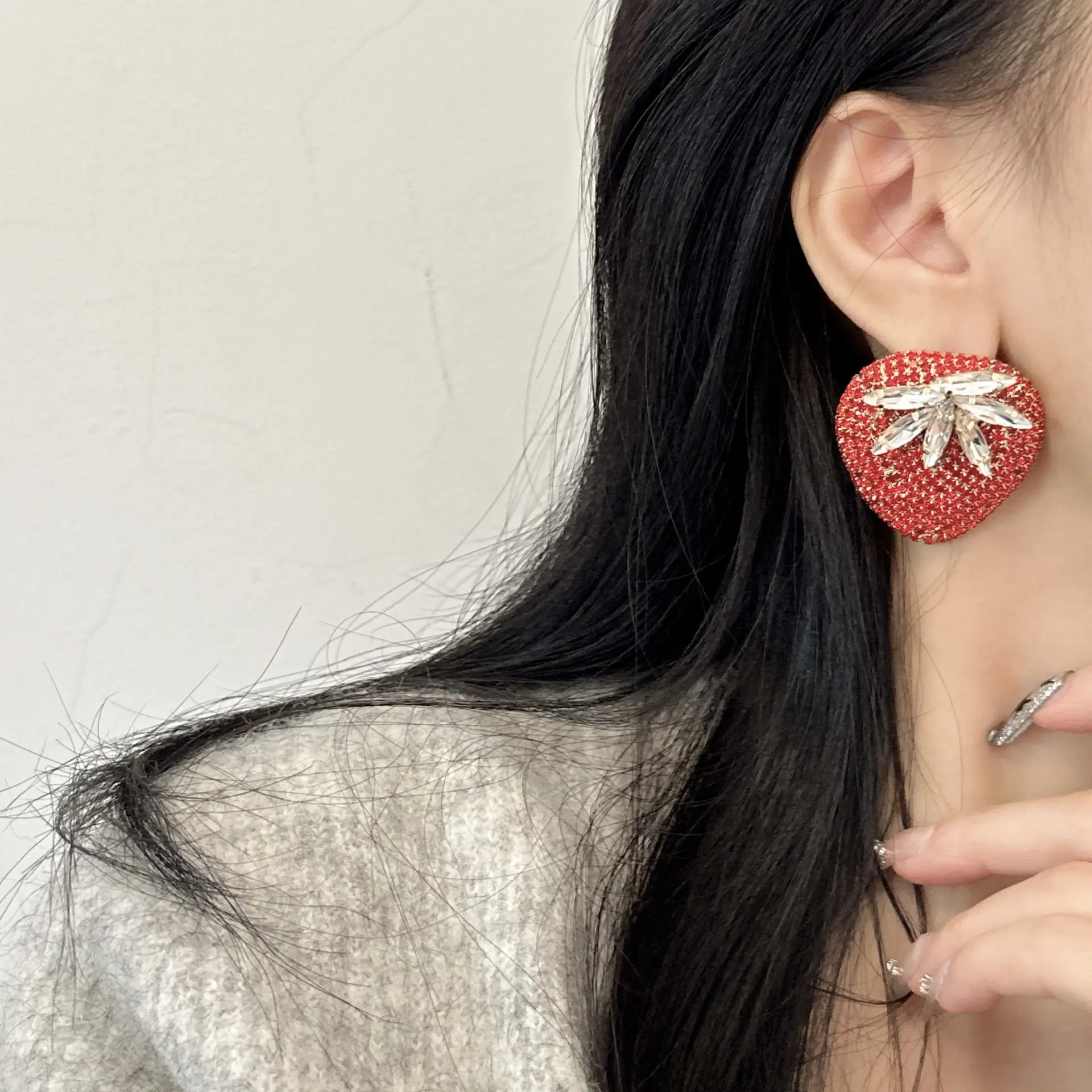 Women's Red Strawberry Earrings