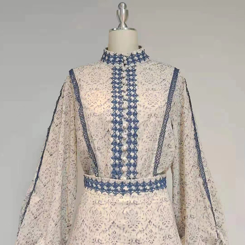 Women's Fashion Balloon Sleeve Top Skirt Two Piece Set