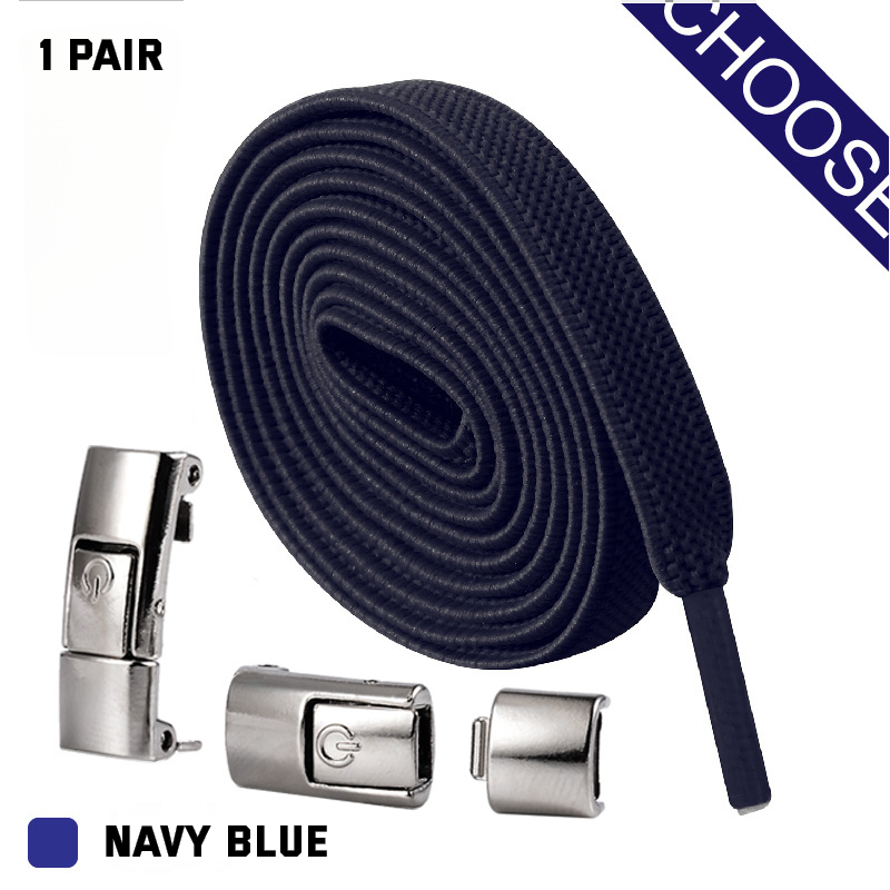 Lacci per scarpe Press Lock senza lacci elastici sneaker 8 mm allargati piatti senza lacci - Foto 21 di 40