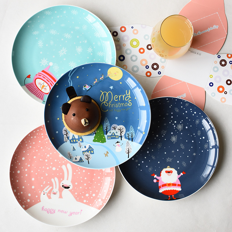 Title 2, Cartoon Hand-painted Christmas Ceramic Plate