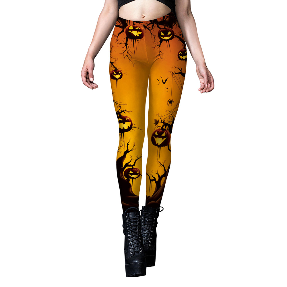 European And American Women's Halloween Dark Style Printed Leggings