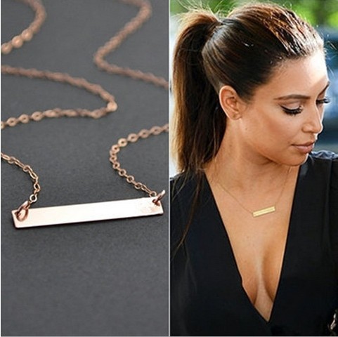 Metal One Word Short Necklace Necklace Female Clavicle Chain