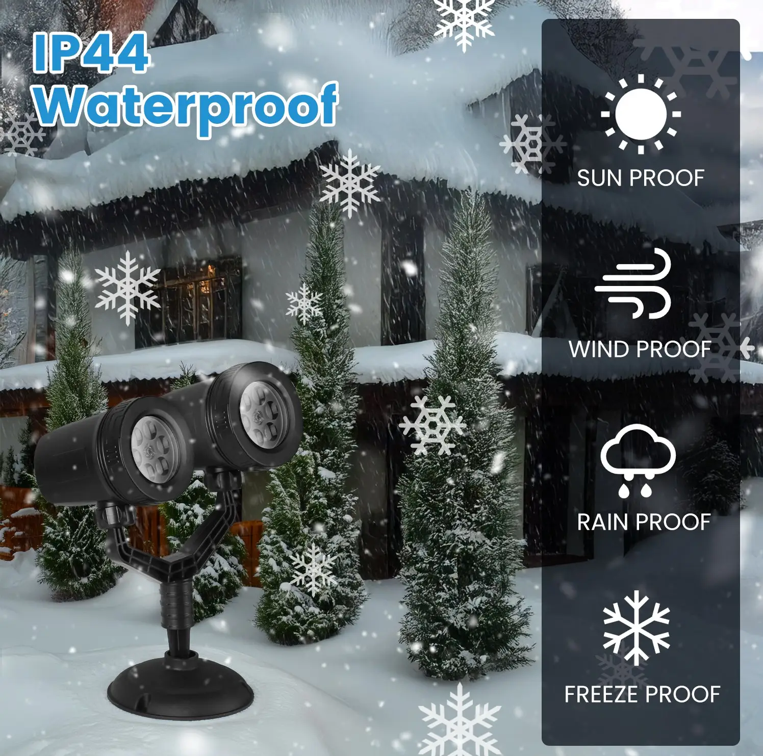 Christmas Snowflake Projector Light Dual Head LED