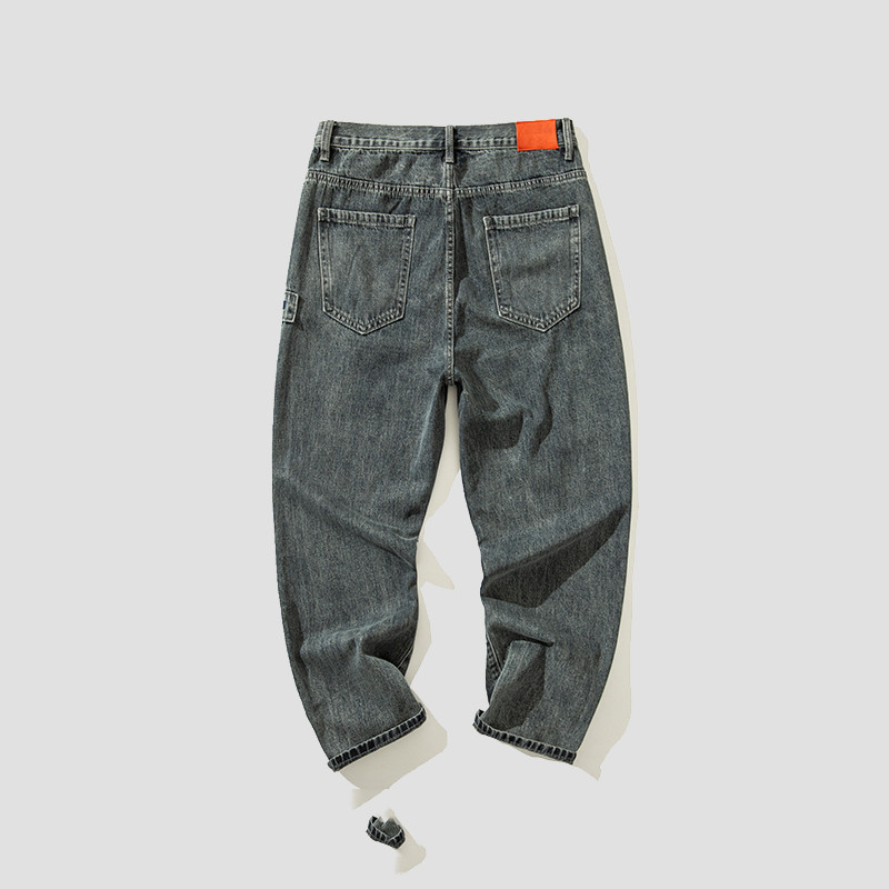 MMOPTOP Summer New Gray Jeans Men's Loose Straight Casual Trousers Japanese Men's Trend All-match