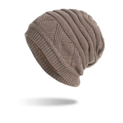 Horizontal Thermal Pullover Hat Knitted Wool