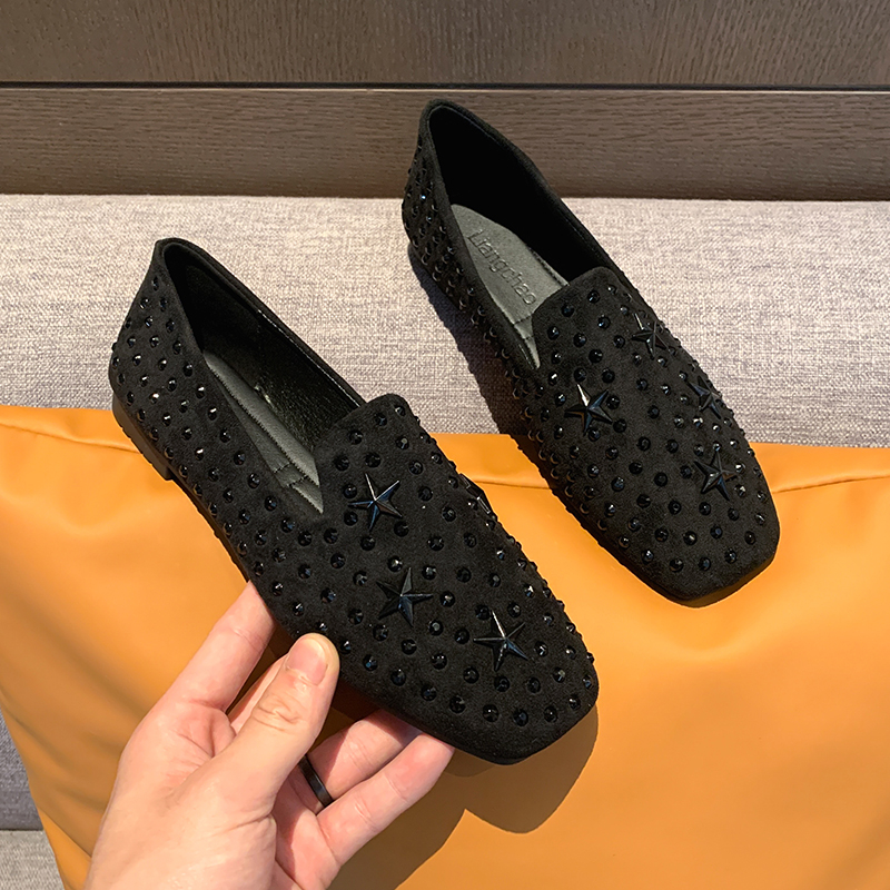 Rhinestone Square Toe Flats, picture 4 of 5