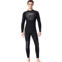 1.5MM One-piece Warm And Cold Long-sleeved Snorkeling Surfing Sunscreen Jellyfish Swimsuit - Black - View 1