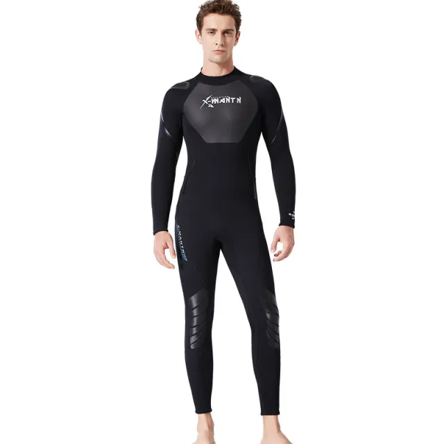 1.5MM One piece Warm And Cold Long sleeved Snorkeling Surfing Sunscreen Jellyfish Swimsuit Black - Shop at LoveMi