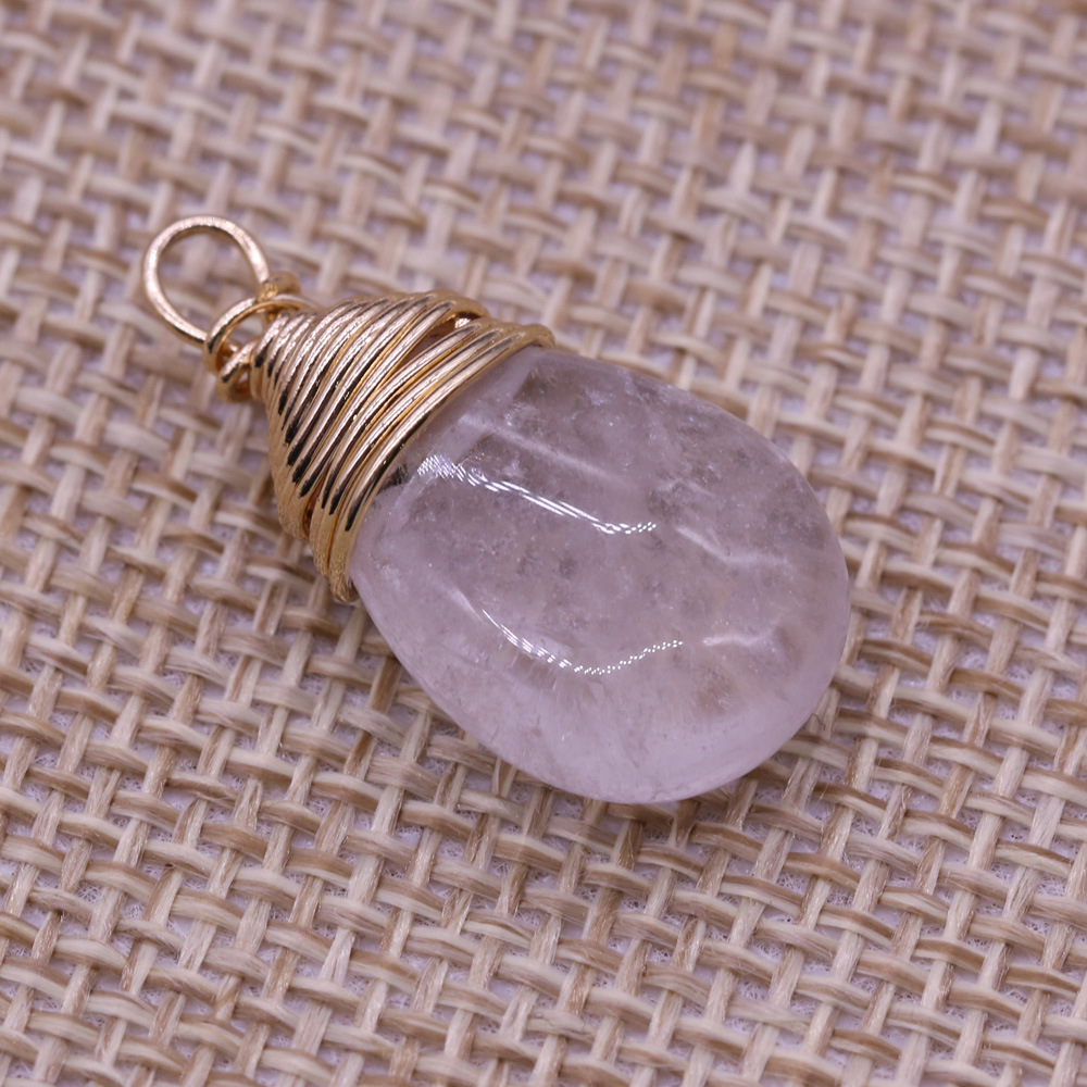 Fashion Drop Shape Wrapped Copper Wire Pendant