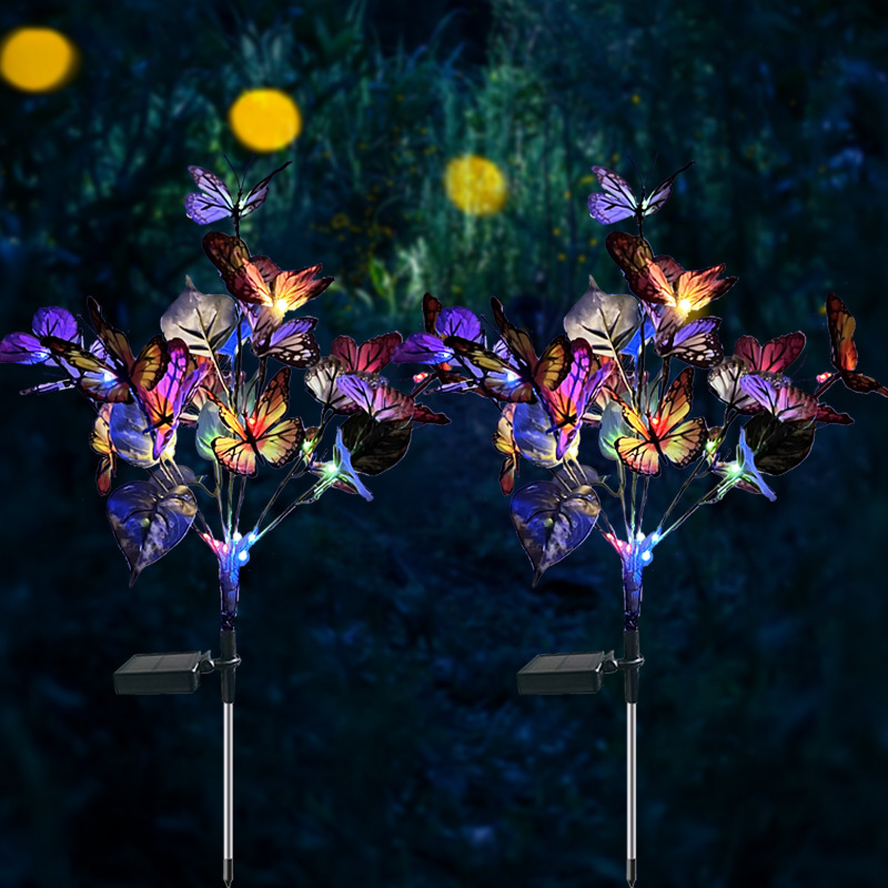 Title 1, LED Four Color Butterfly Tree Solar Lamp for ga...