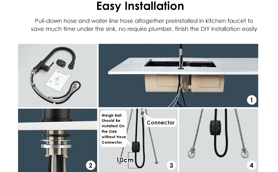360 Kitchen Sink Mixer Taps Pull Out Spout Spray Single Lever Modern Mono Tap — foto 9