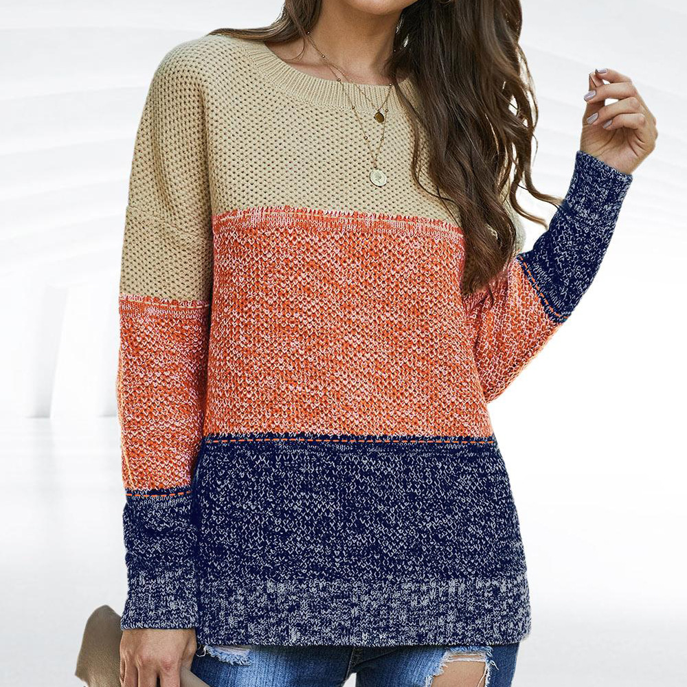 Title 6, Maglione pullover a blocchi di colore a righe d...