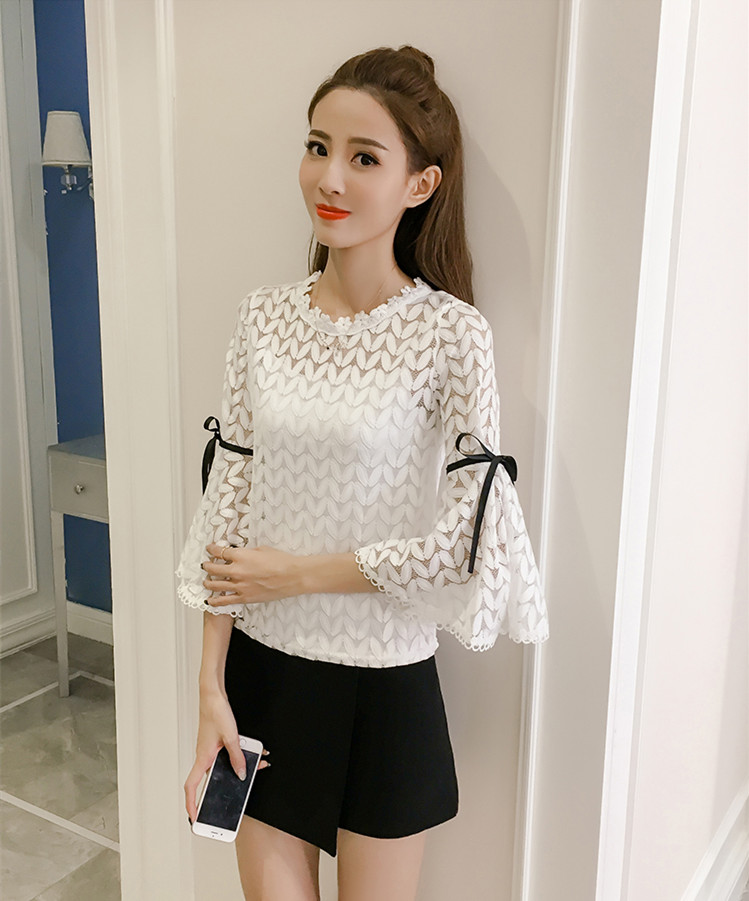 Title 3, Temperament Three-quarter Sleeve Chiffon Shirt ...