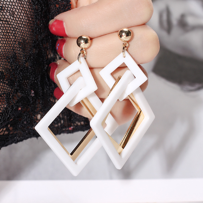 Light Luxury High-End French Retro Flat Round Resin Tassel Hoop Earrings, S925 Sterling Silver Needle Classic Versatile Casual Ladies Ear Ornaments