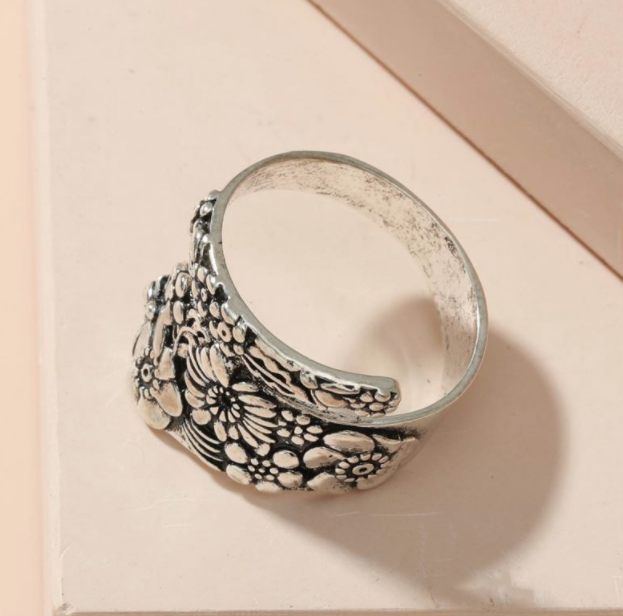 Blue Gemstone Ring Silver Plated Jewelry