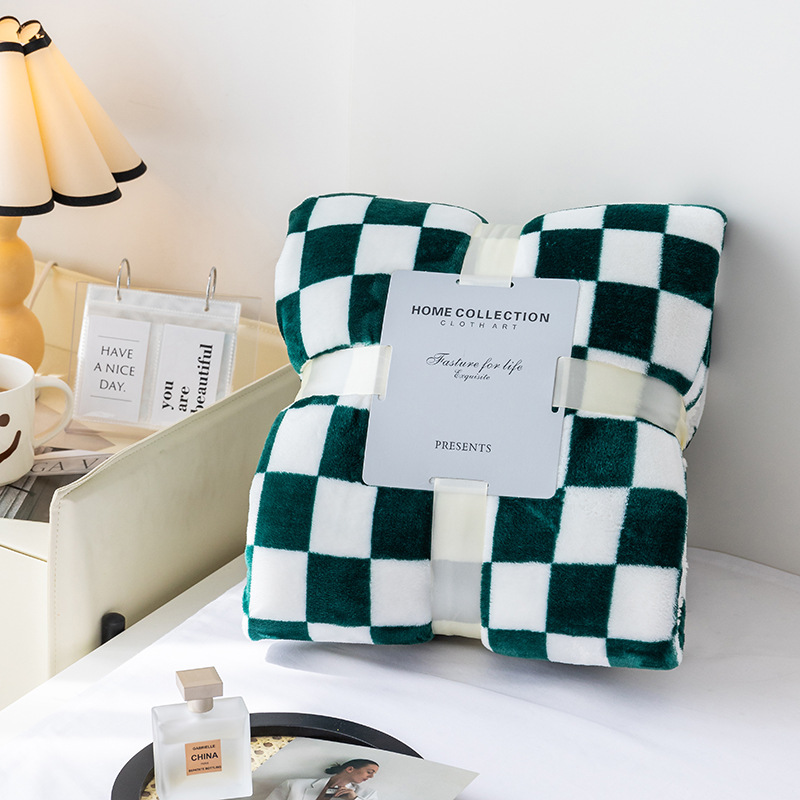 Title 4, Checkerboard Facecloth Printed Blanket. Experie...