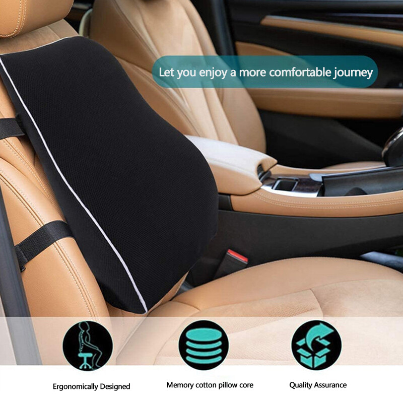 Lumbar Back Support Cushion Car Seat Wheelchair Office Chair Pillow Memory Foam. 3