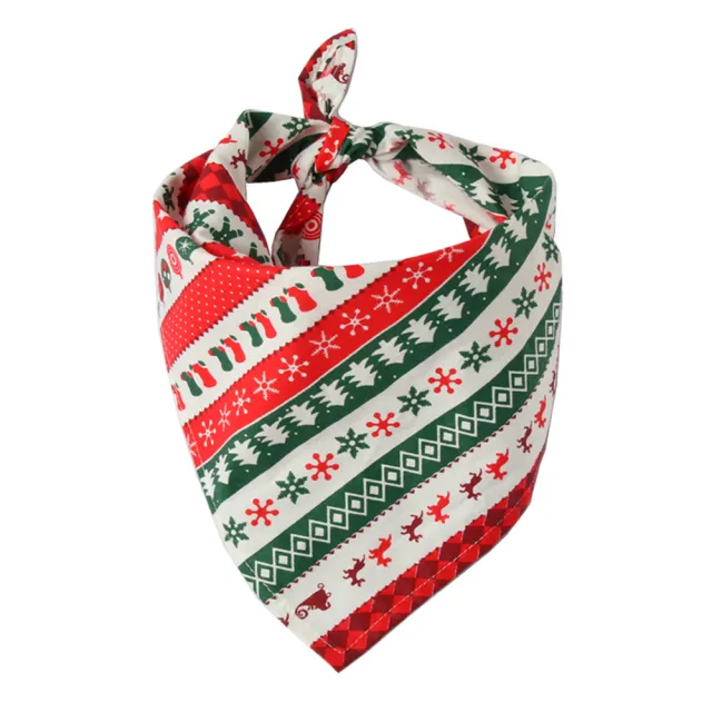 Pet Saliva Towel Cotton Triangle Scarf Dog Scarf Cat Bib Christmas Stripes - Shop at LoveMi