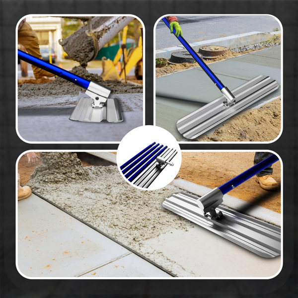 Bull Float Concrete Tools,48inx8in Magnesium Aluminum Alloy Concrete Float With 4 Combinable Handles,Concrete Bull Float With Carrying Toolbox,Trowel,Concrete Bull Float Kit For Concrete Finishing — foto 2