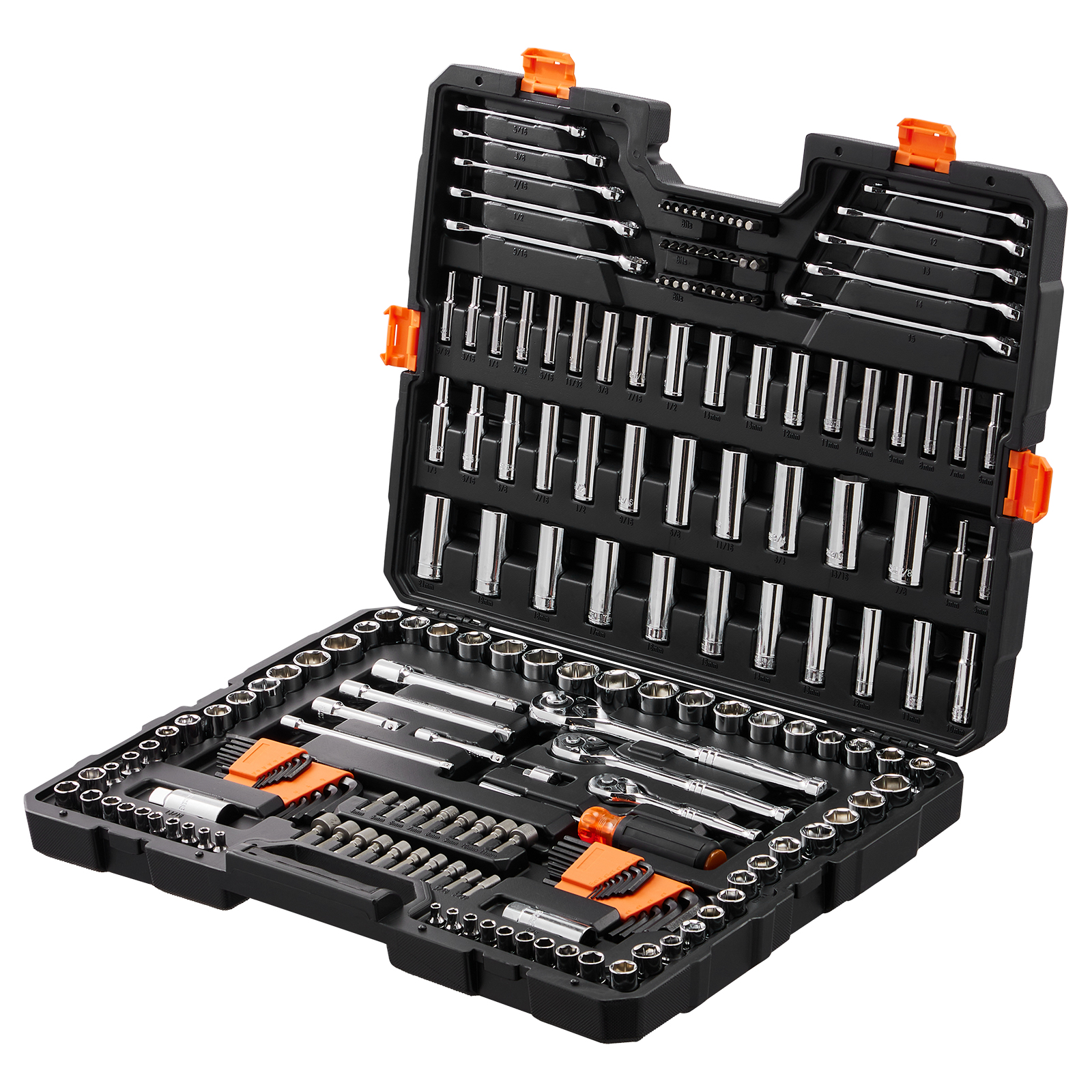 VEVOR Mechanics Tool Set And Socket Set, Drive Deep And Standard Sockets, 205pc