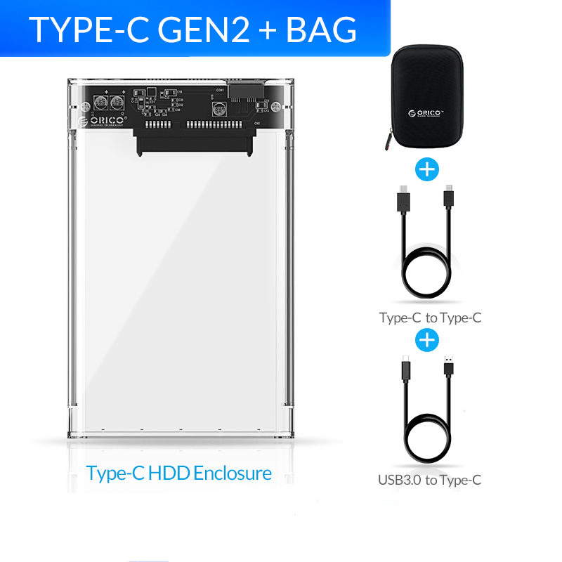 ORICO 2139C3 2.5" Transparent Hard Drive Enclosure | Shop Now on CyberRigStore.com