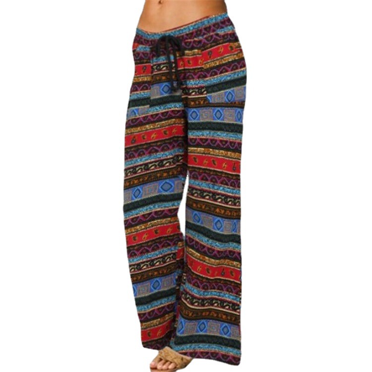 Title 3, Damen High Waist Wide Leg Hose Multicolor Druck...