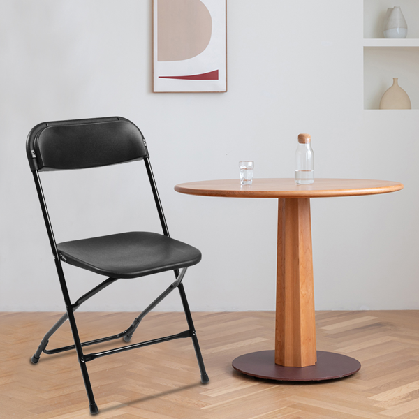 6pcs Injection Molding Classic Garden Plastic Folding Chair Black 12