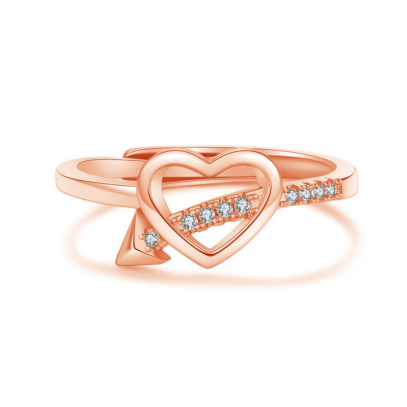 One Arrow Through The Heart Creative New Heart-shaped Ring Women