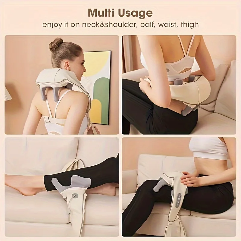 Shiatsu Neck Shoulder Massager Deep Tissue Shawl Kneading Spine Back Muscle Relaxer For Car Home Use Trapezius Neck Massager 3
