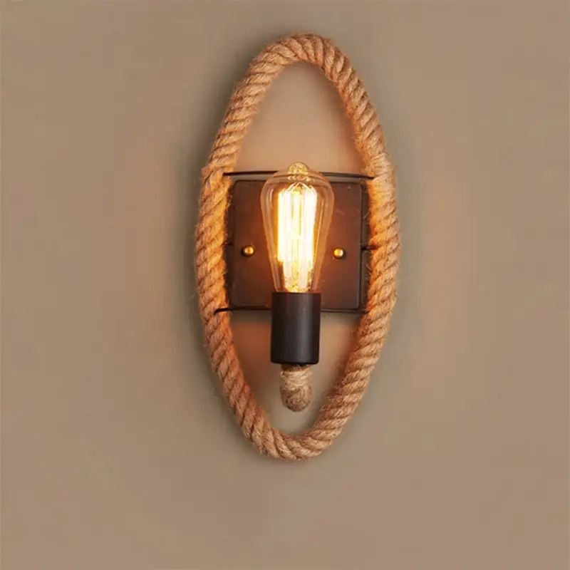 Retro Wall Lamp American Style Loft Wrought Iron Bedside