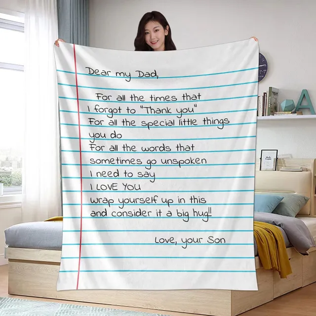 Modern Simple Family Letter Digital Printing Blanket Send Dad2 - Shop at LoveMi