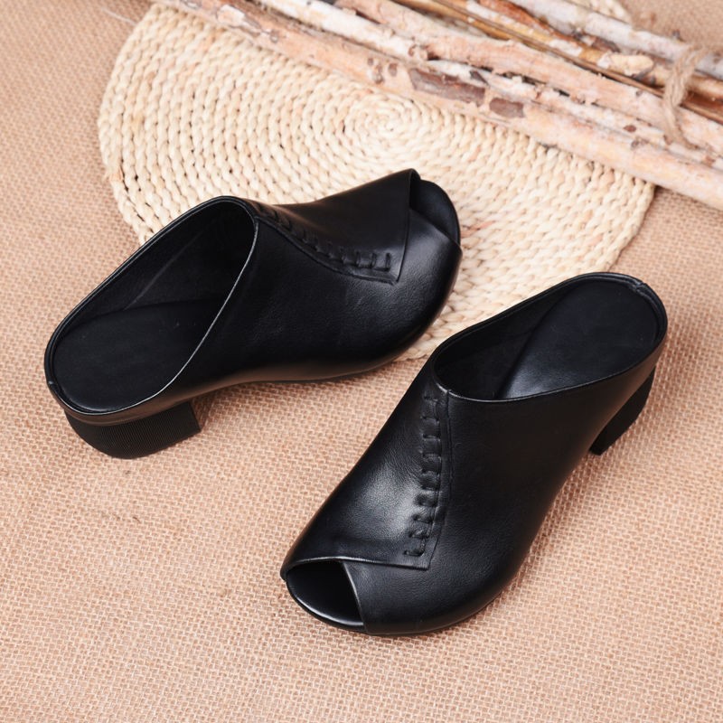 Women's Summer High-heeled Half Slippers