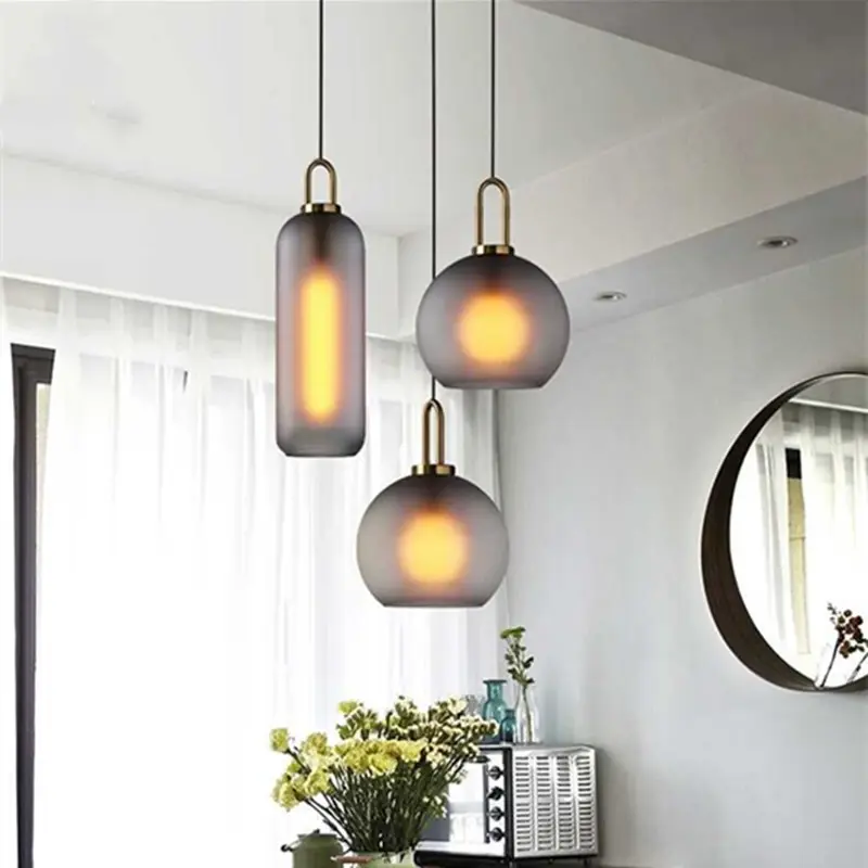 Nordic Simple Modern Glass Ball Chandelier Milk Tea Shop