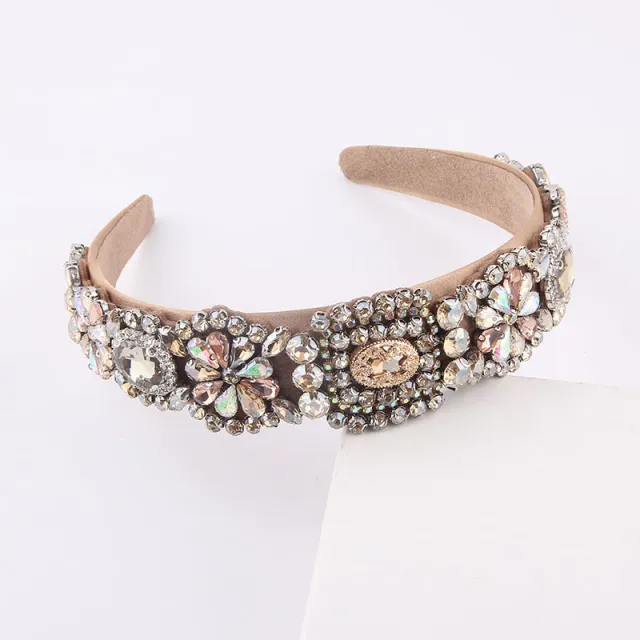 Ladies Fashion Gorgeous European And American Style Baroque Headband Prom Gift Brown - Shop at LoveMi