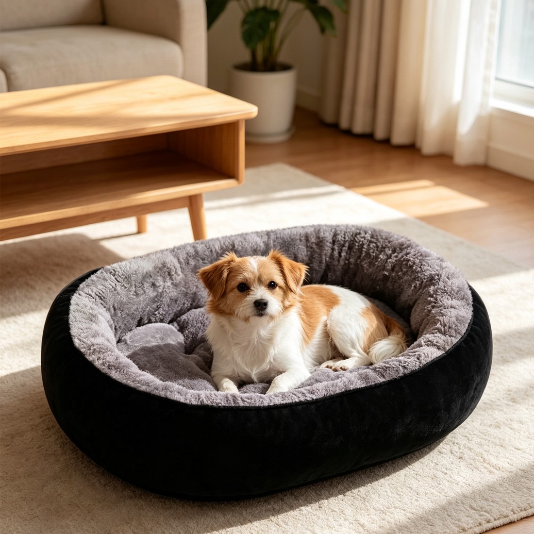 Dog Bed Cat Beds Soft Washable Fleece Puppy Cushion Warm Pet Basket Large Dog UK