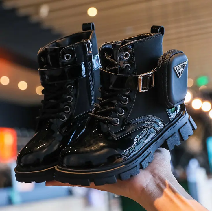 Fashion Girl British Style Short Boots Leather