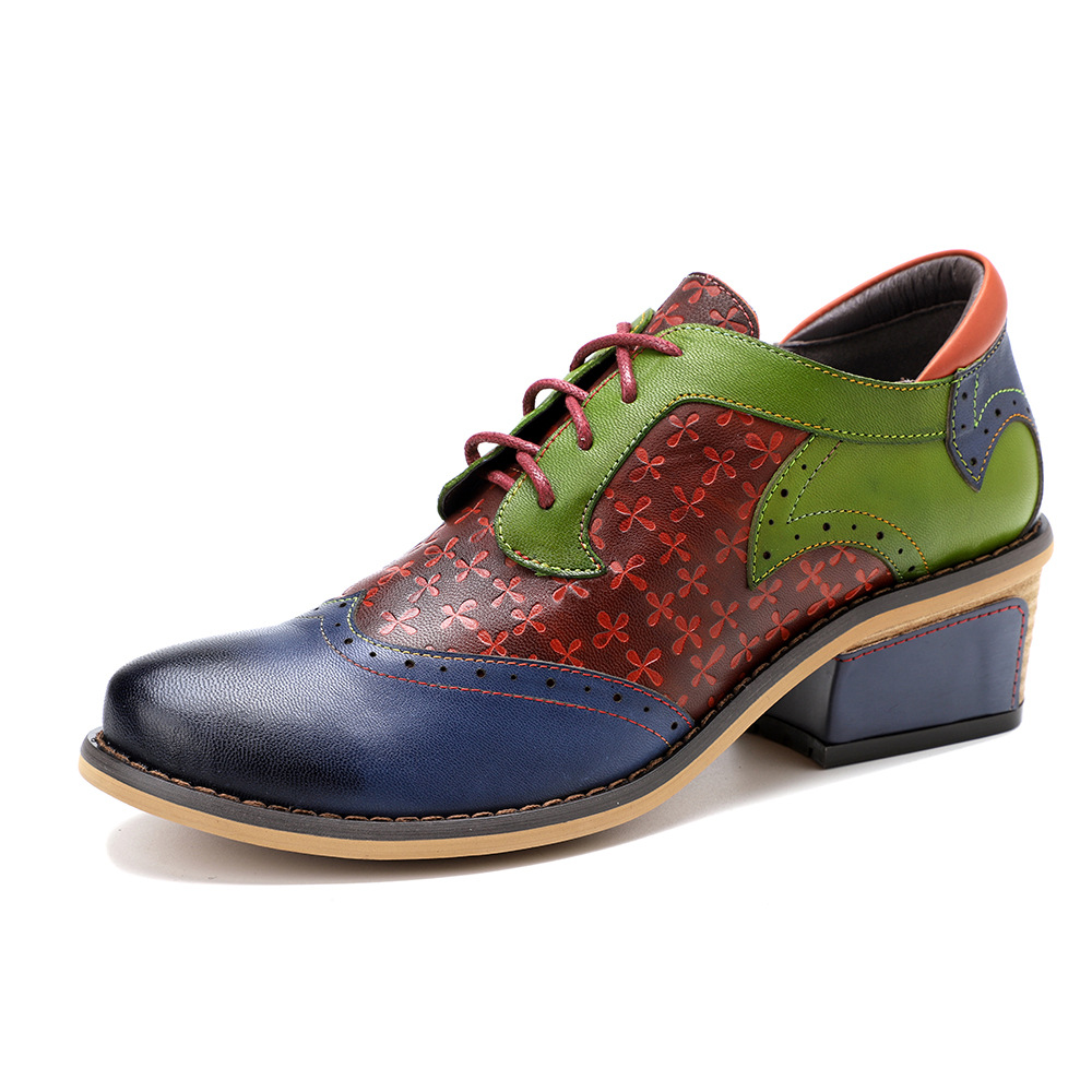 Casual Retro Ethnic Brock Stitching College Style Single Shoes