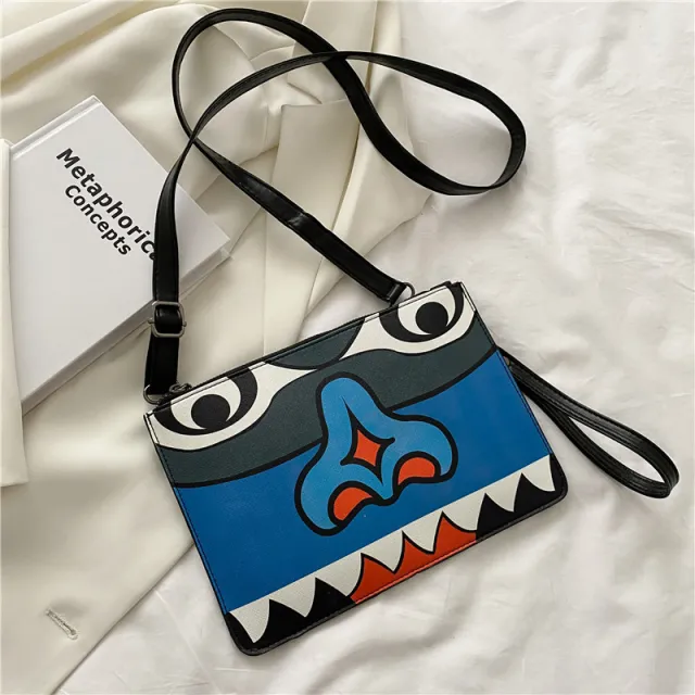 New Fashion Temperament Bag, Clutch Envelope Bag, Printed Shoulder Bag, Graffiti Stitching Diagonal Bag - Shop at LoveMi