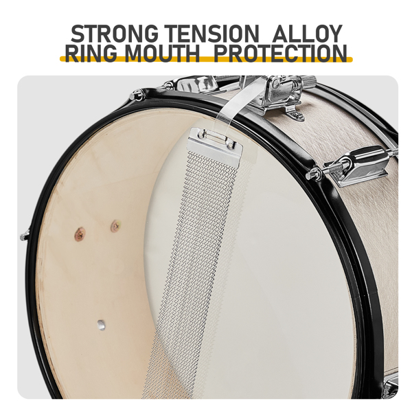 Full Size Adult Drum Set 5-Piece Silver with Bass Drum, two Tom Drum, Snare Drum, Floor Tom, 16