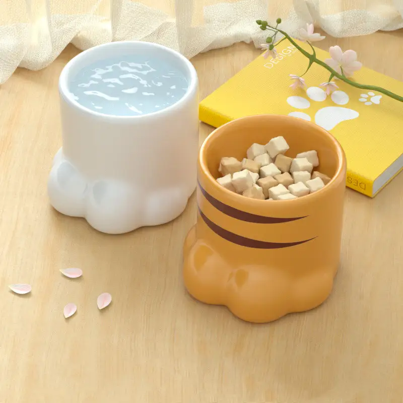 Cat Bowl Ceramic High Foot Protection Cervical Spine Large Caliber Basin
