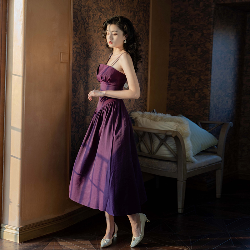 Three-dimensional Cut Tulip Ladies Large Skirt Suspender Dress