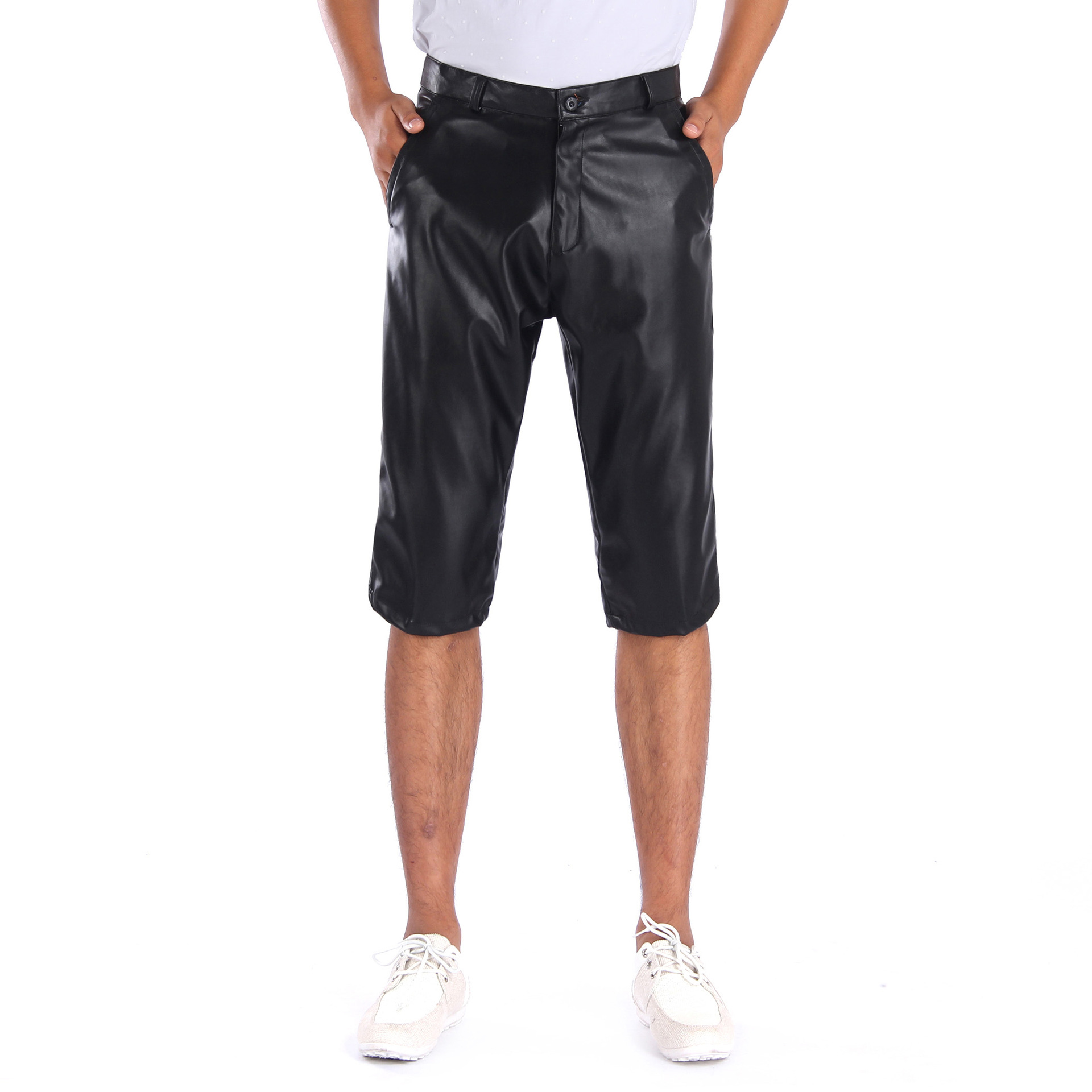 Title 5, Shorts de cuero sueltos para hombre Stretch de ...