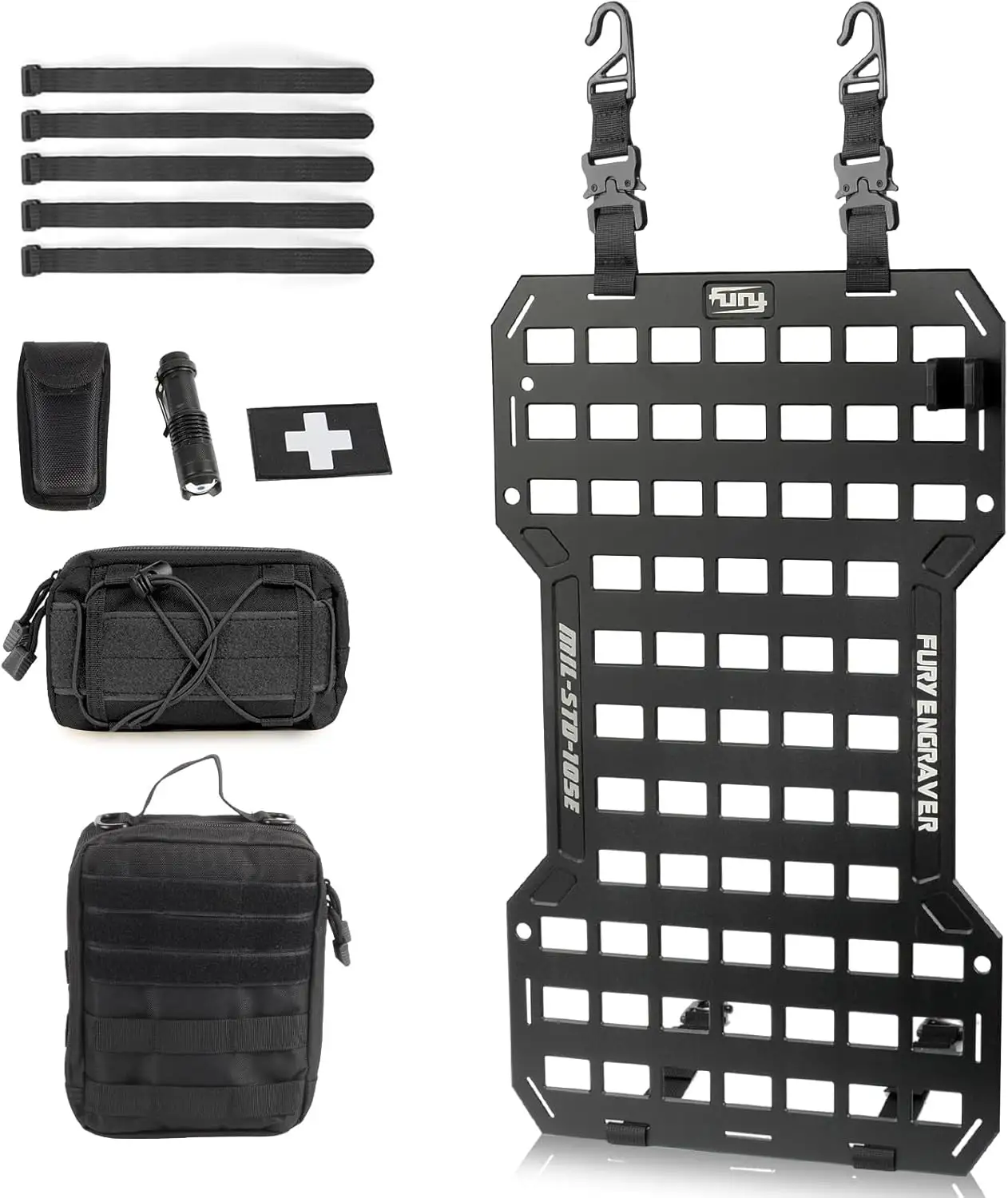 Tactical Rigid MOLLE Organizer Seat Back Aluminum