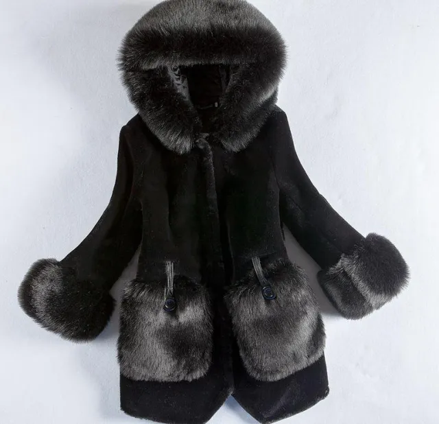 Women's New Korean Winter Fur Coat Black - Shop at LoveMi